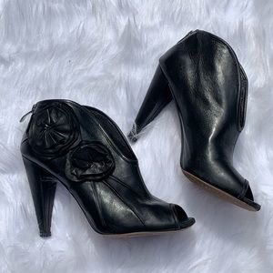 Vince Camuto Black Booties with Peep Toe